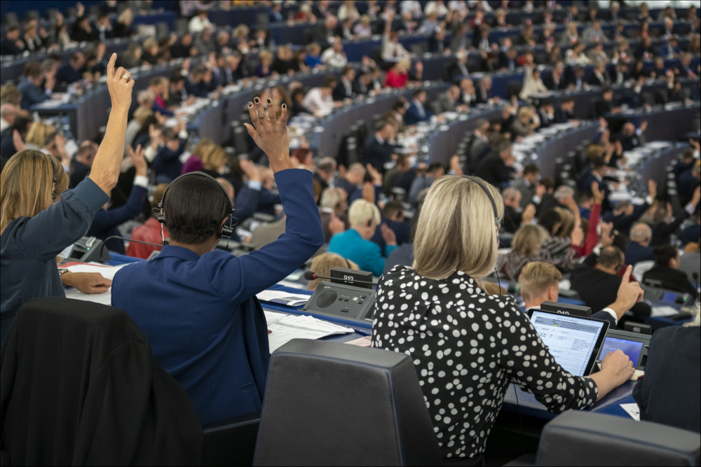Mitglieder des Europäischen Parlaments stimmen ab