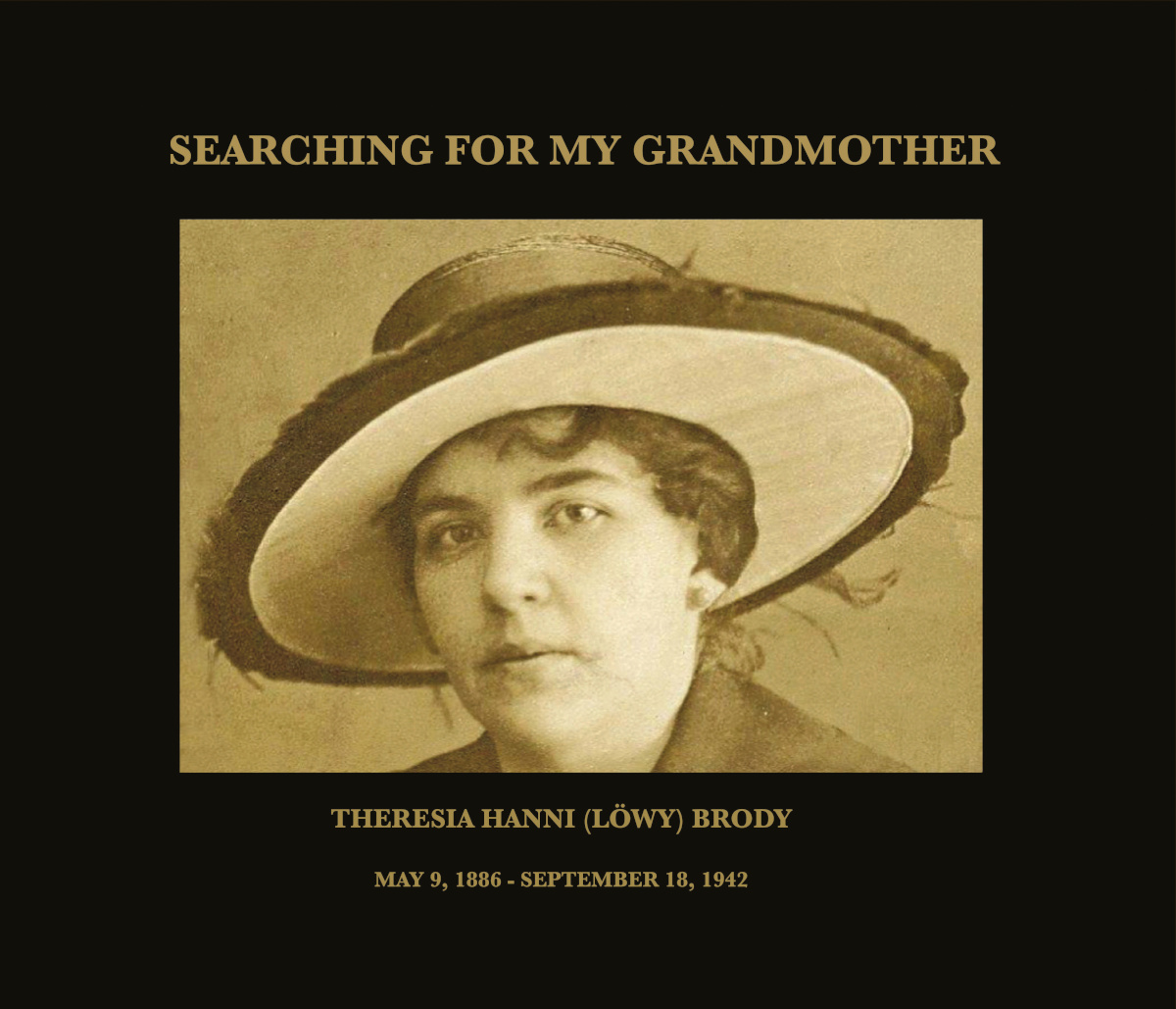 Buchcover "Searching for my Grandmother" mit dem Porträt von Theresia Hanni Brody