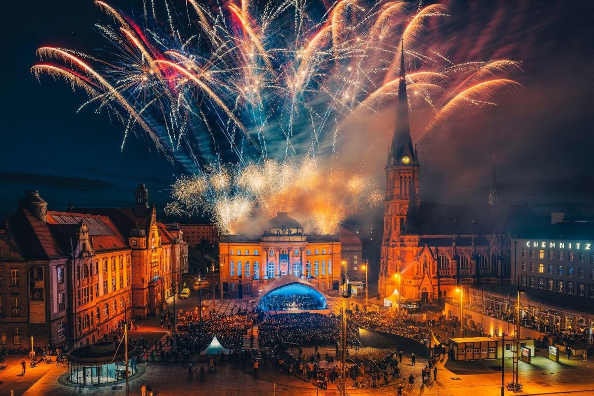 Feuerwerk über Chemnitz